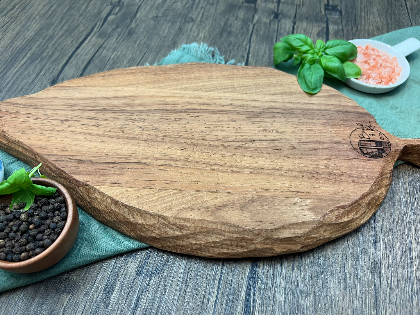 Hand-Carved Caribbean Walnut Leaf Tray