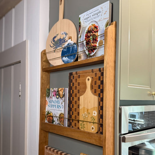DIY Scalloped Shelf for Cookbooks & Cutting Boards