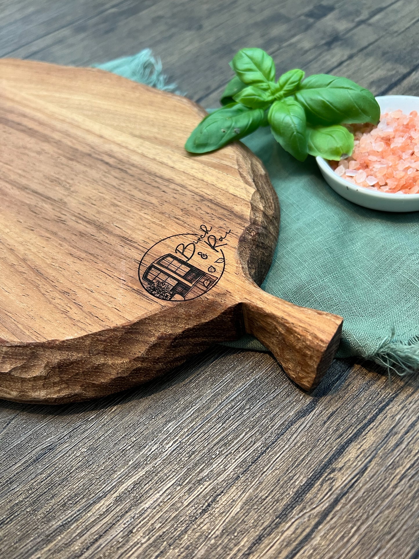 Hand-Carved Caribbean Walnut Leaf Tray