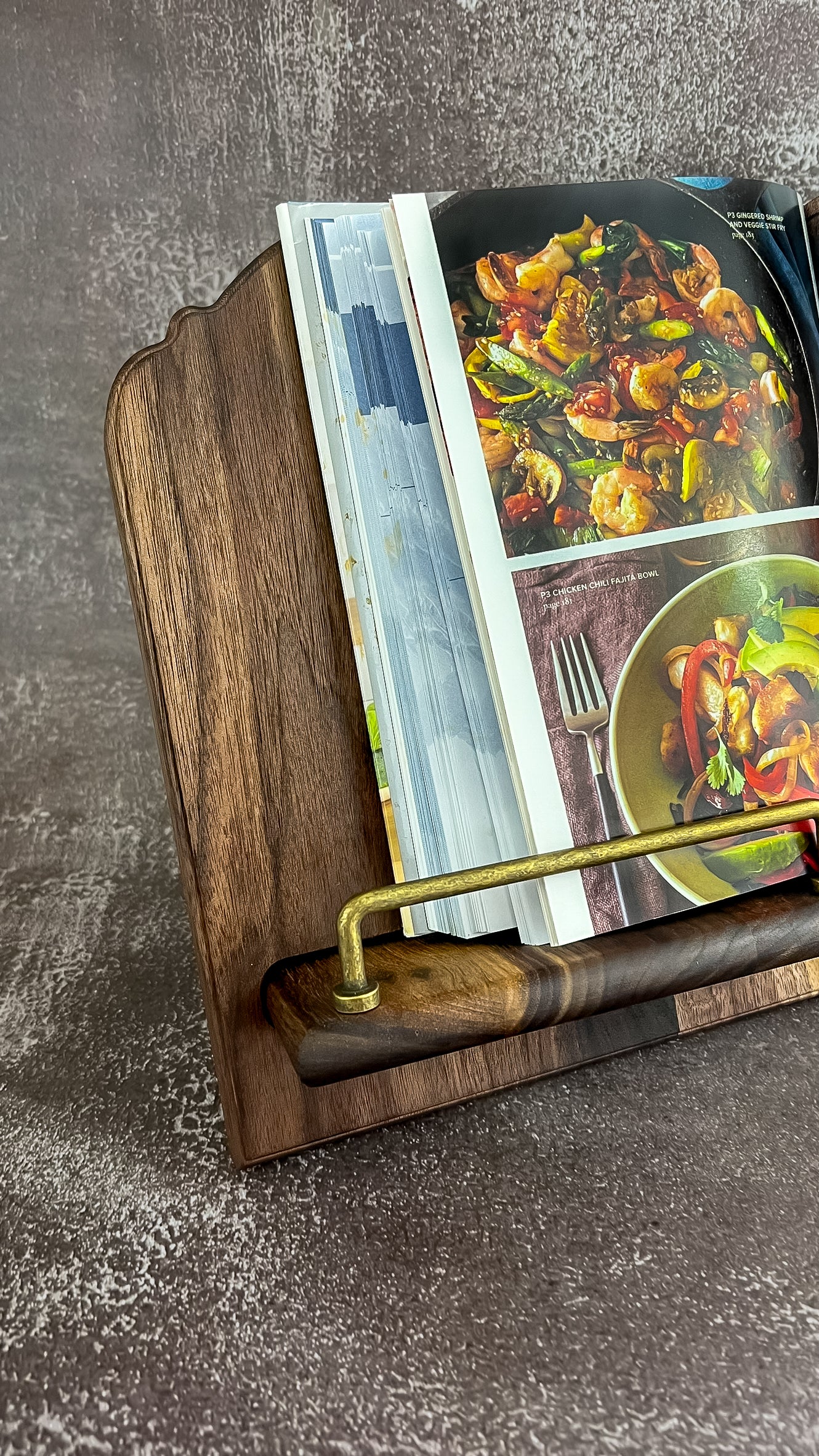 Wooden Cookbook Stand, Tablet Holder